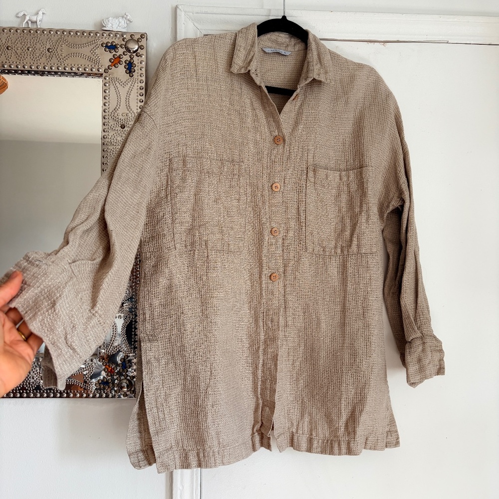 Linenfox Vika Shirt in natural linen size xs
